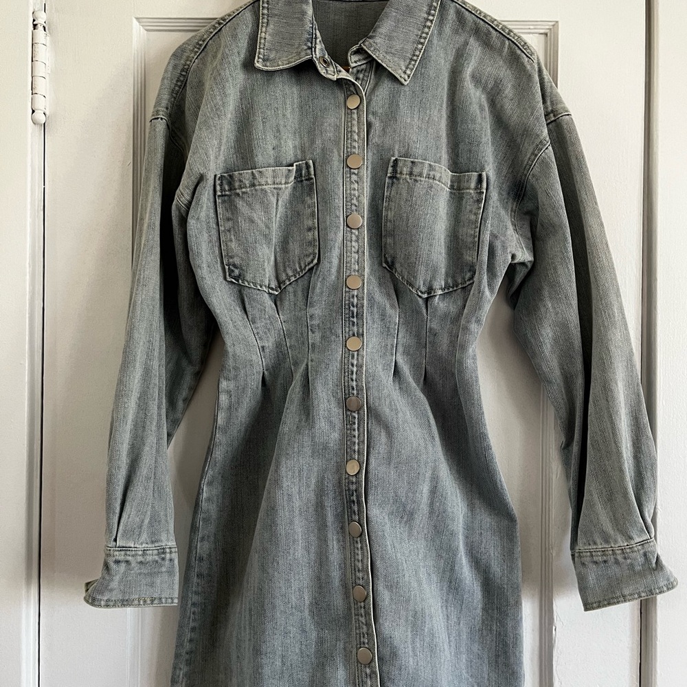 Denim Button-Up Dress
